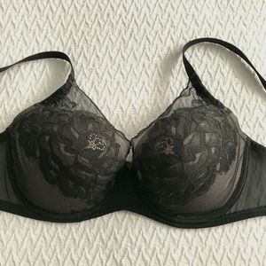 Natori Flora 30DDD Dark Grey/Pink Bra